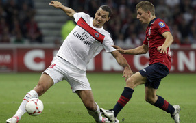 The football player of PSG Zlatan Ibrahimovic