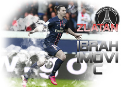 The football player of PSG Zlatan Ibrahimovic is flying