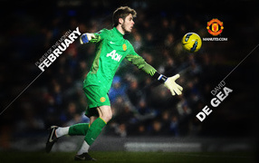 Голкипер Манчестер Юнайтед Давид де Хеа ловит мяч