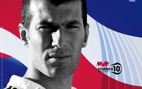 The legend of football Zinedine Zidane and the french flag