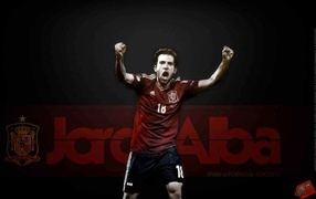  Игрок Барселоны Хорди Альба на черном фоне