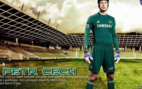 The player Chelsea Petr Cech on the field