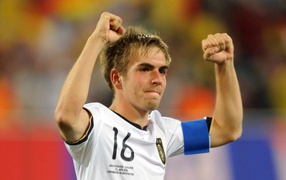 The player of Bayern Philipp Lahm after the victory