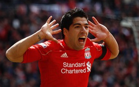 The player of Liverpool Luis Suarez