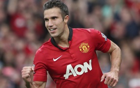 Игрок Манчестер Юнайтед Робин ван Перси на поле