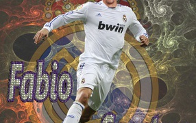 The player of Real Madrid Fábio Coentrão with a ball