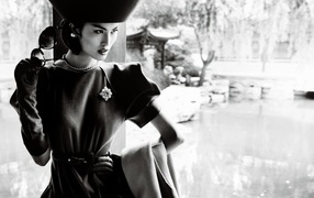 Женщина в шляпе, ретро фото