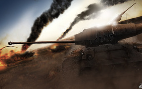 World of Tanks: tank in the battlefield