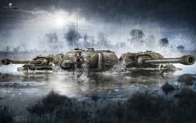 World of Tanks: tanks in water