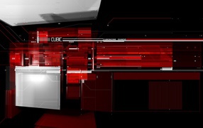 Красное кубическое техно 