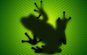 The silhouette of a frog