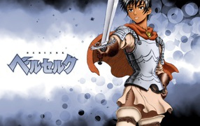 Воин с мечом из японской анимации