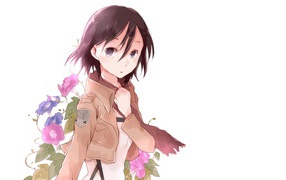 Anime girl on white background