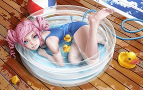 Anime girl with pink hair