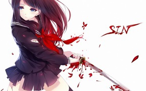 Девушка с окровавленным мечом