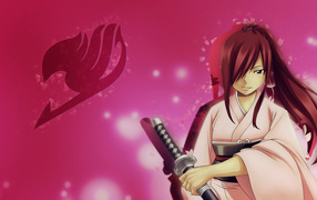 Розовая девушка Аниме