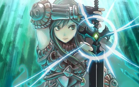 Аниме девушка в доспехах