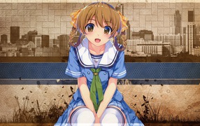 Девочка в синем платье