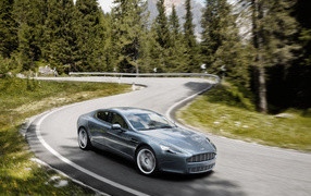 Aston Martin rapide car on the road 