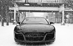 Audi r8 в снегу