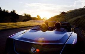 Кадиллак едет на закат