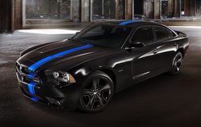 Черный Dodge charger
