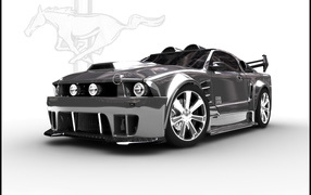 Черный Ford Mustang 2014
