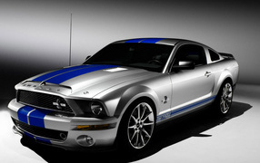 Серый Ford Mustang 2014