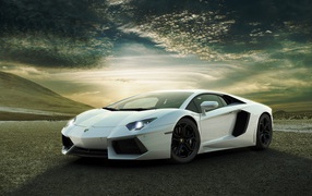 Красивый автомобиль Lamborghini Aventador