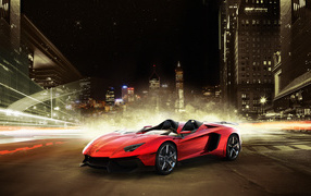 	   Lamborghini in the night city