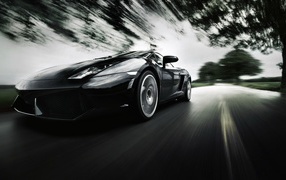 	   Lamborghini on the road in motion