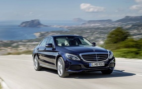 2014 Mercedes C class on nature background