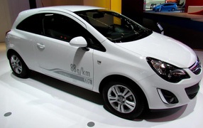 Opel Corsa car on the road 