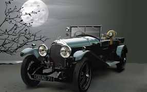 Мишка в автомобиле ретро