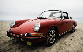 Old Porsche on the beach