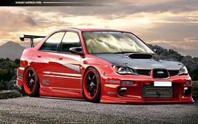 Красивый автомобиль Subaru Impreza WRX STI