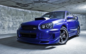 Субару импреза синяя