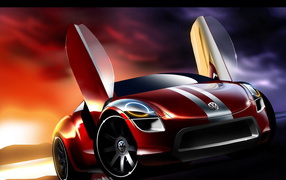 Красный Фольксваген