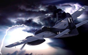 Самолет над облаками