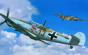 Немецкий самолет в бою