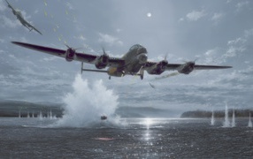 Сброс бомб в море