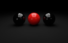 Бильярдные шары на черных обоях