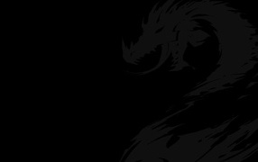 Черные обои с драконом