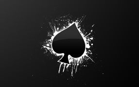 Черные обои с карточным символом