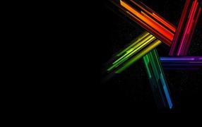 Черные обои с радужной абстракцией