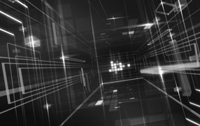 Стекло на черных обоях