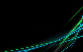 Зеленые волны на черных обоях