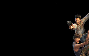 Герои фильма на черных обоях