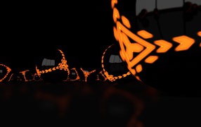 Оранжевые шары на черных обоях