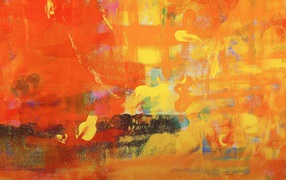 Желтые и оранжевые мазки краской